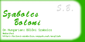 szabolcs boloni business card